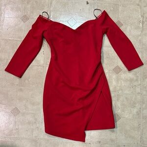 Lulu's Vibrant Red Asymmetrical Dress